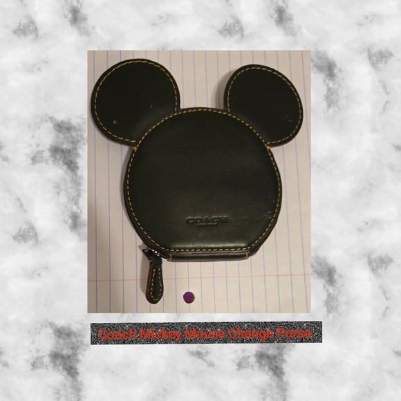 Coach Black Mickey Mouse Coin Purse - Picture 1 of 13